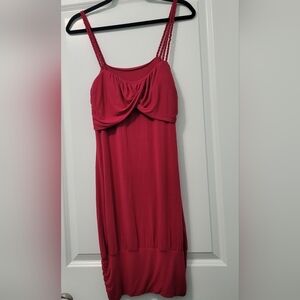 Pink Rose Women's Mini Dress With Rope Straps Size M